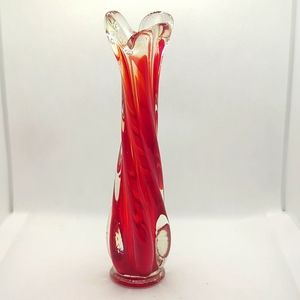 Vintage Art Glass Swing Bud Vase 1970's